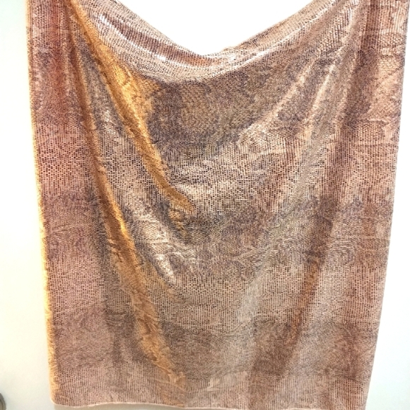 NWT AQUAMARINE Metallic Rose gold  Snakeskin  Sarong  Bathing Suit Cover Up - Picture 7 of 10